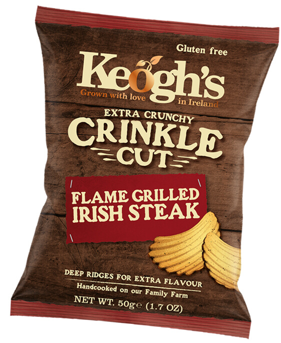 keoghs flame grilled Irish steak crisps